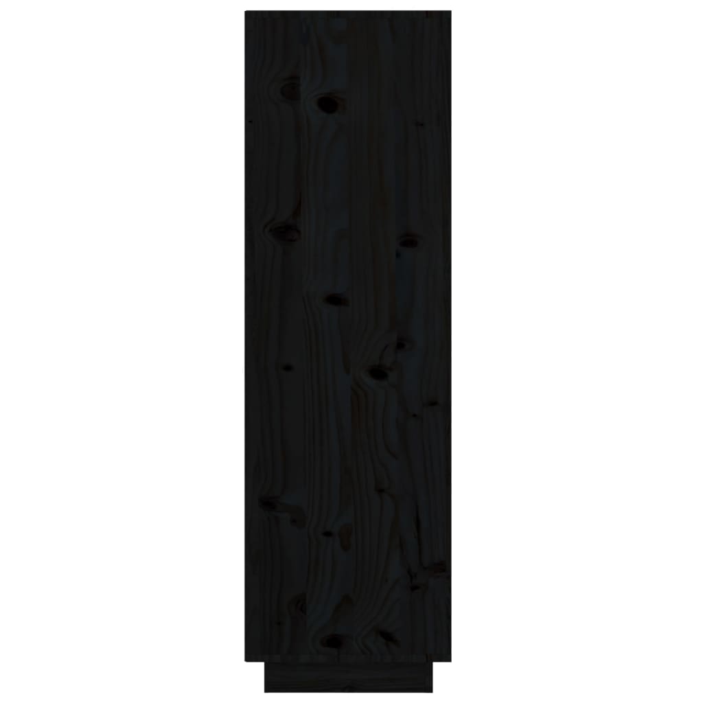 Skap svart 38x35x117 cm heltre furu