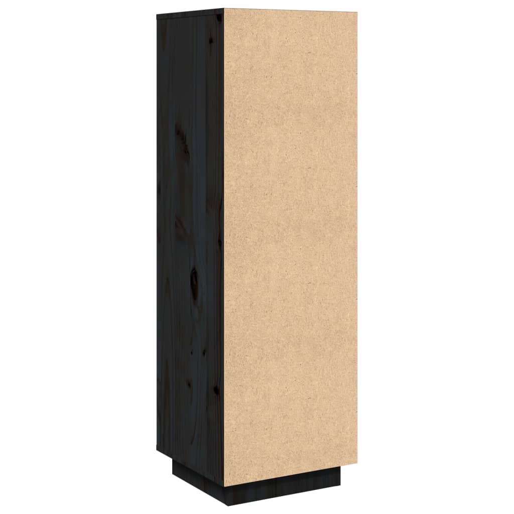 Skap svart 38x35x117 cm heltre furu