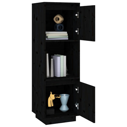 Skap Svart 38x35x117 cm heltre furu