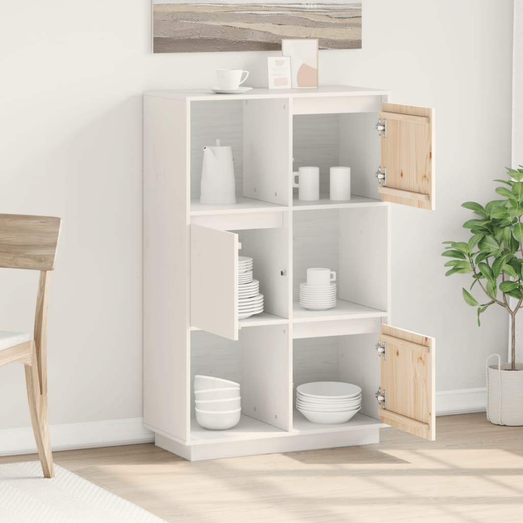 Skap hvit 74x35x117 cm heltre furu
