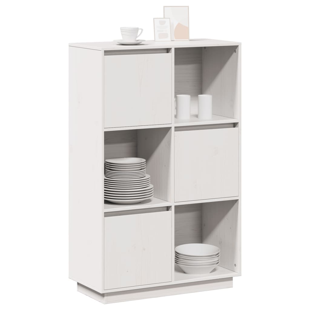 Skap hvit 74x35x117 cm heltre furu