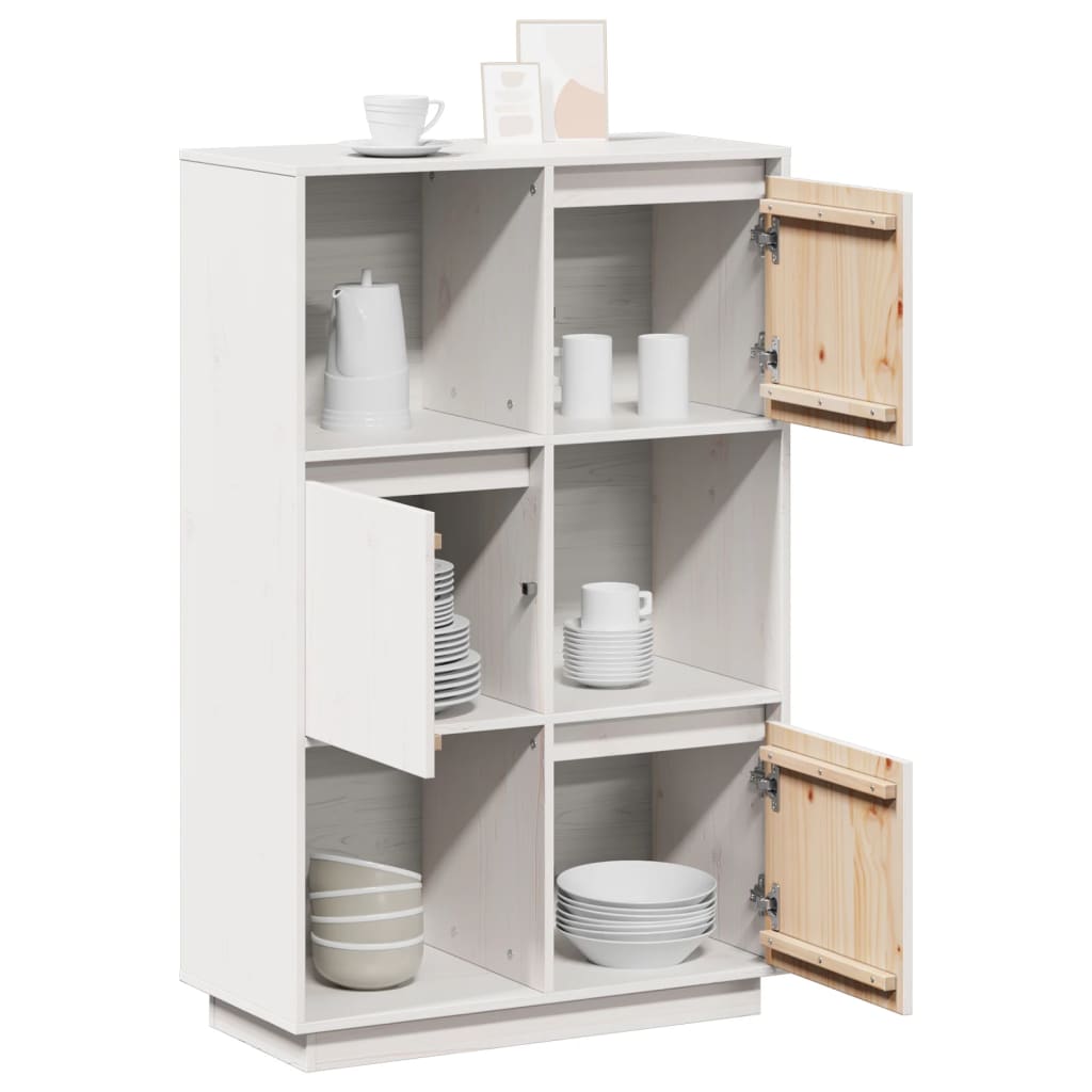 Skap hvit 74x35x117 cm heltre furu