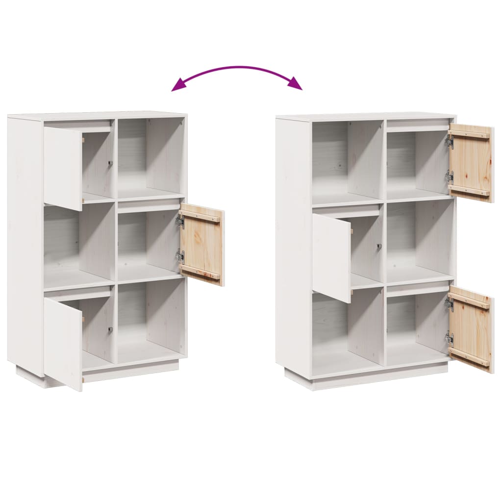 Skap hvit 74x35x117 cm heltre furu