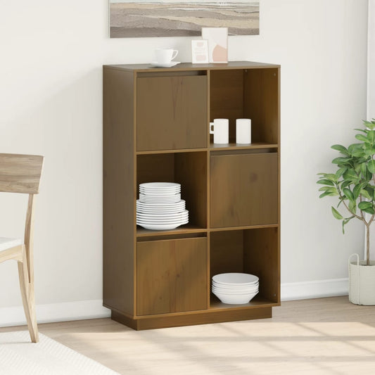 Skap honningbrun 74x35x117 cm heltre furu