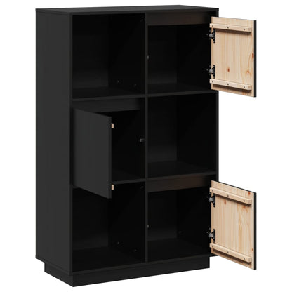 Skap Svart 74x35x117 cm heltre furu
