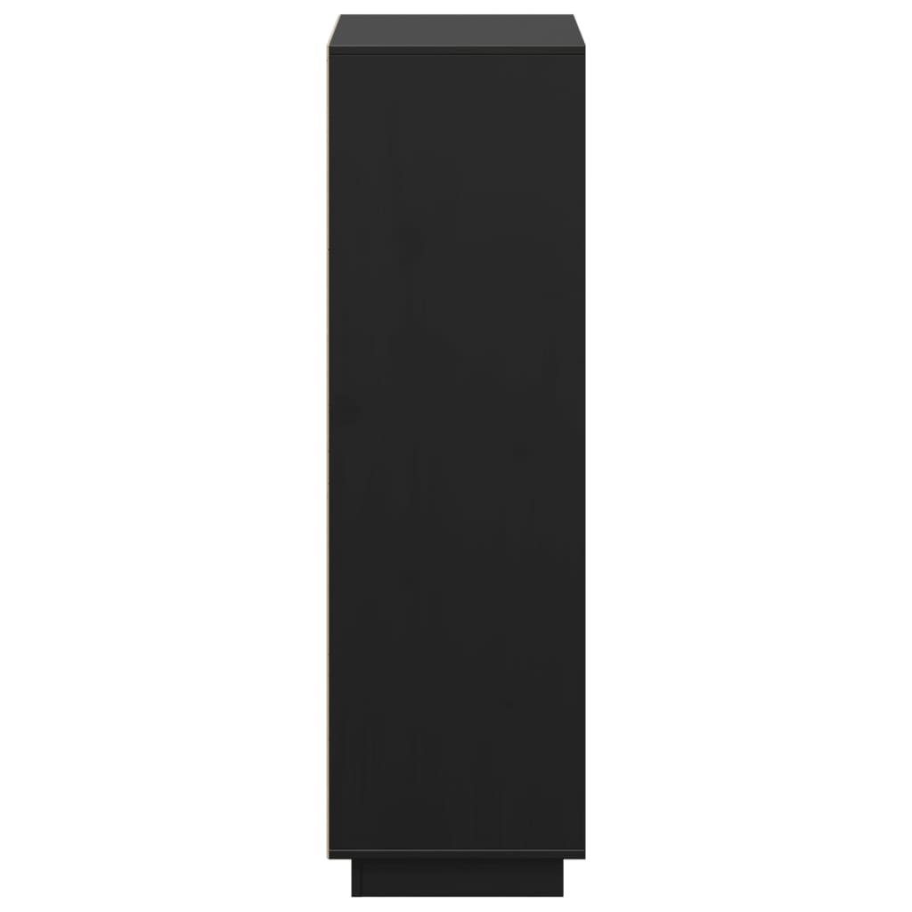 Skap svart 74x35x117 cm heltre furu