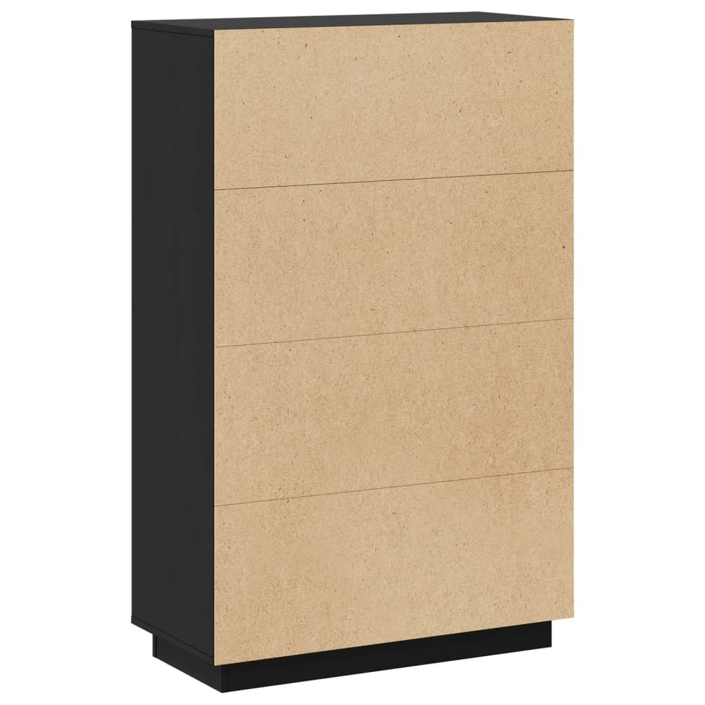 Skap svart 74x35x117 cm heltre furu