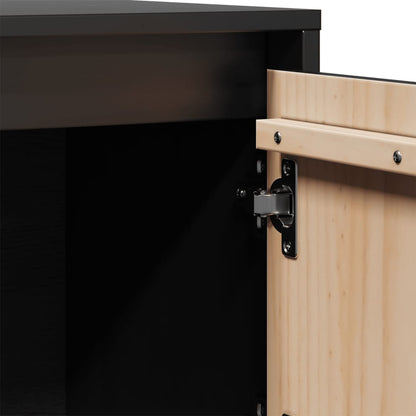 Skap Svart 74x35x117 cm heltre furu