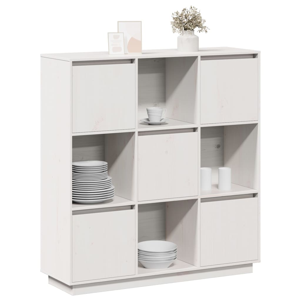 Skap hvit 110,5x35x117 cm heltre furu