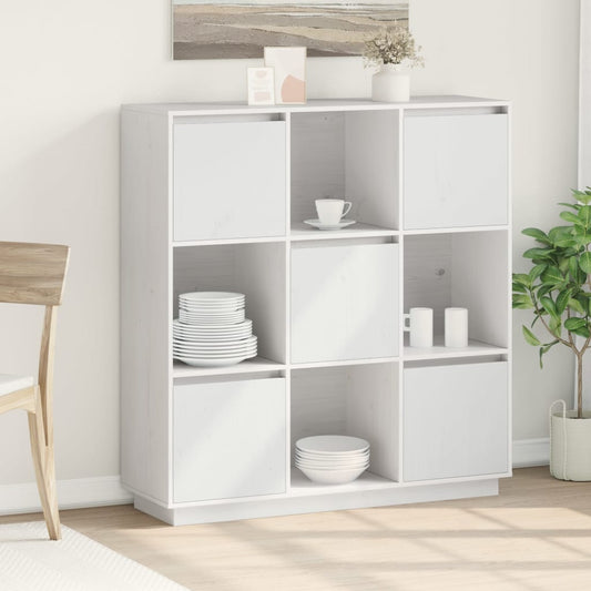 Skap hvit 110,5x35x117 cm heltre furu