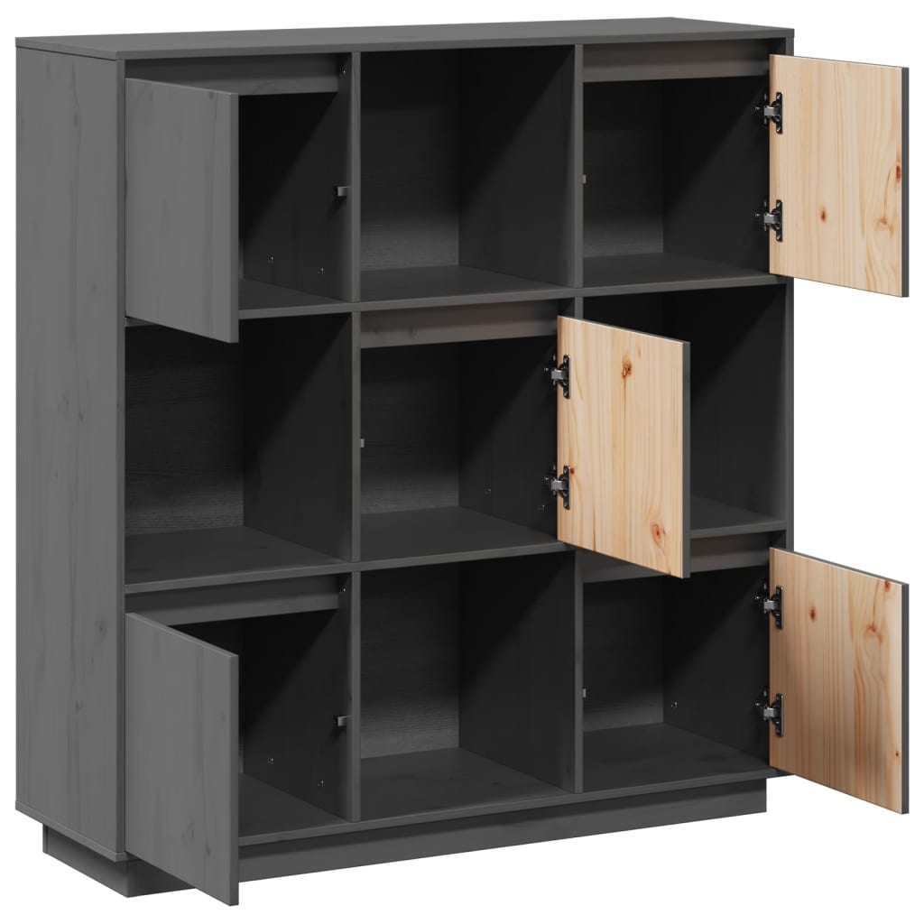 Skap Grå 110,5x35x117 cm heltre furu