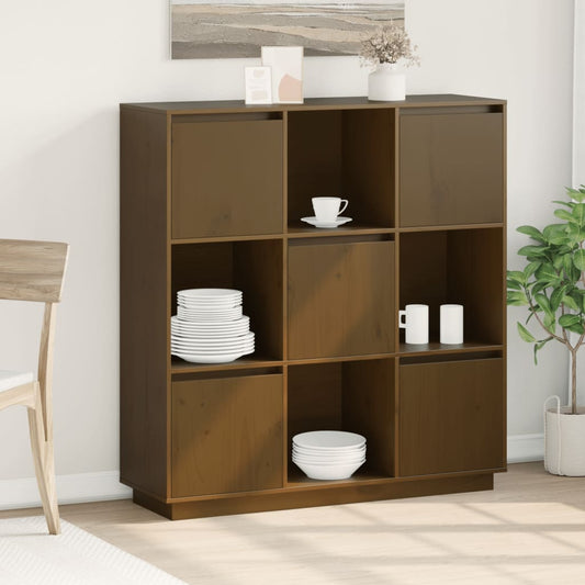Skap honningbrun 110,5x35x117 cm heltre furu