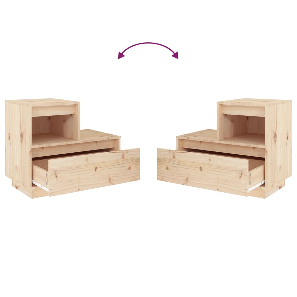 Nattbord Sengbord Tre heltre furu 60x34x51 cm