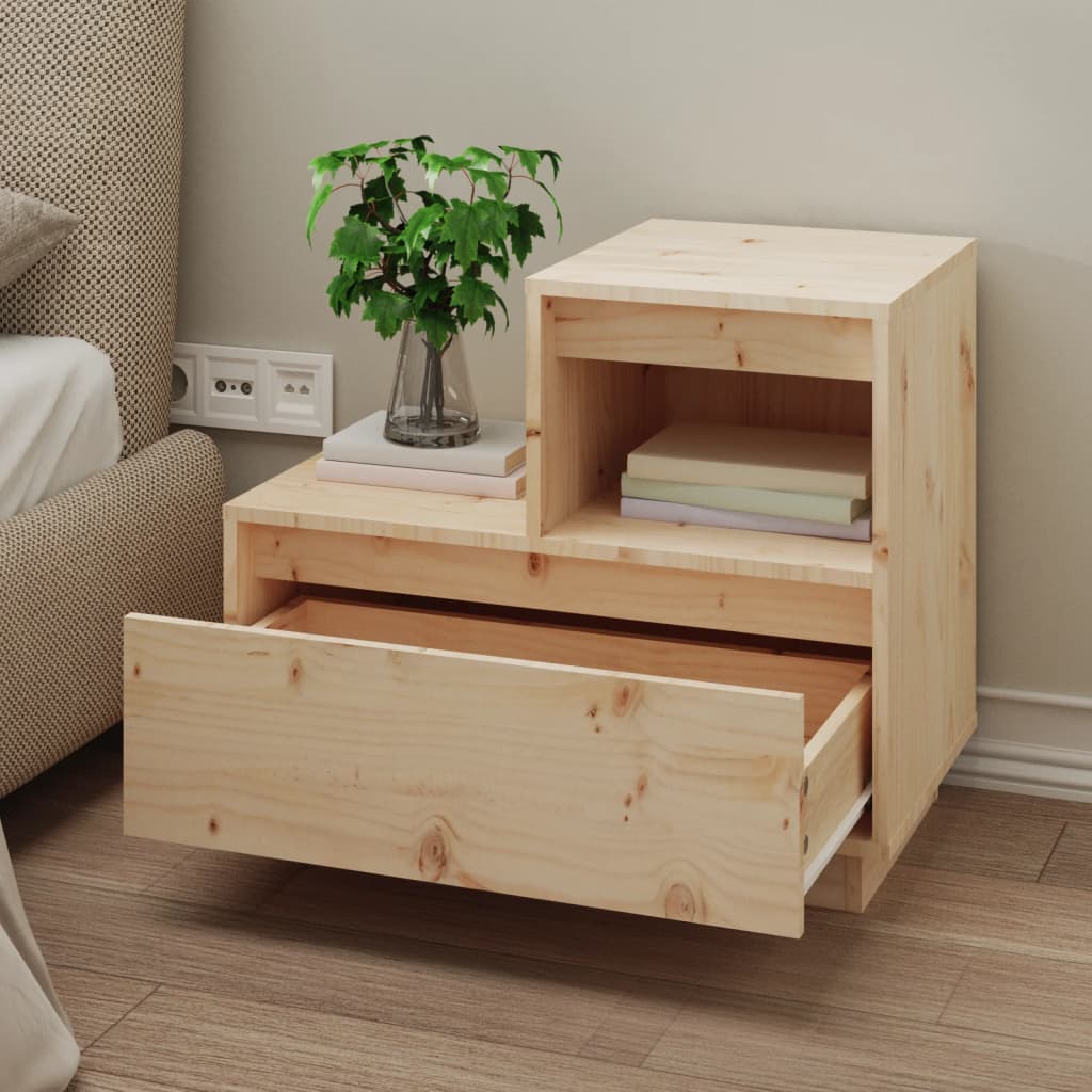 Nattbord Sengbord Tre heltre furu 60x34x51 cm