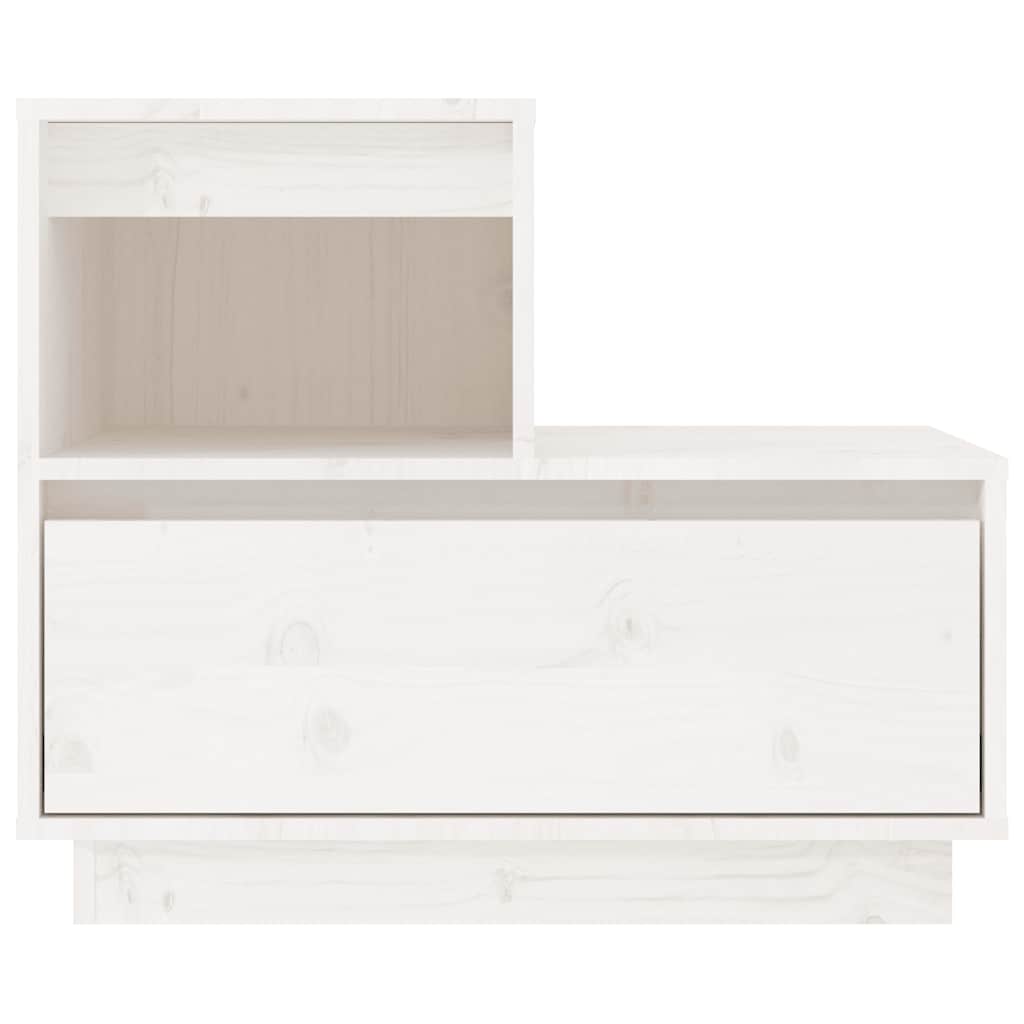 Nattbord Sengbord Hvit 60x34x51 cm heltre furu