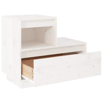 Nattbord Sengbord Hvit 60x34x51 cm heltre furu