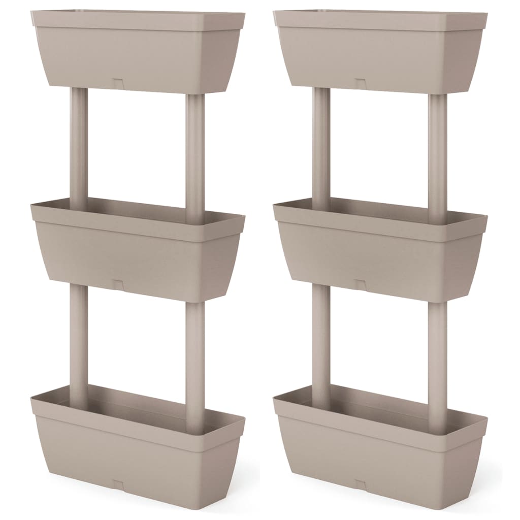 Plantekasser 6 stk 100 cm gråbrun
