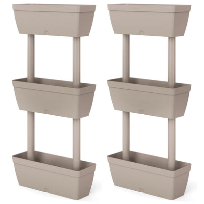Plantekasser 6 stk 100 cm gråbrun