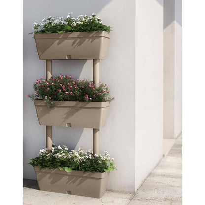 Plantekasser 6 stk 100 cm gråbrun