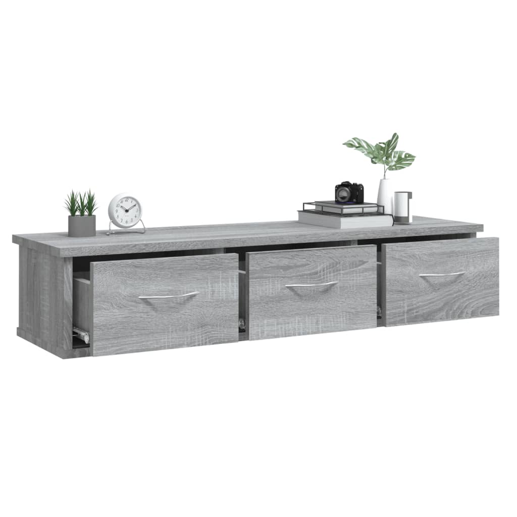 Veggskap grå sonoma eik 88x26x18,5 cm konstruert tre