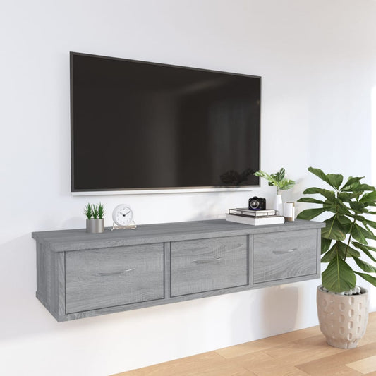 Veggskap grå sonoma eik 88x26x18,5 cm konstruert tre