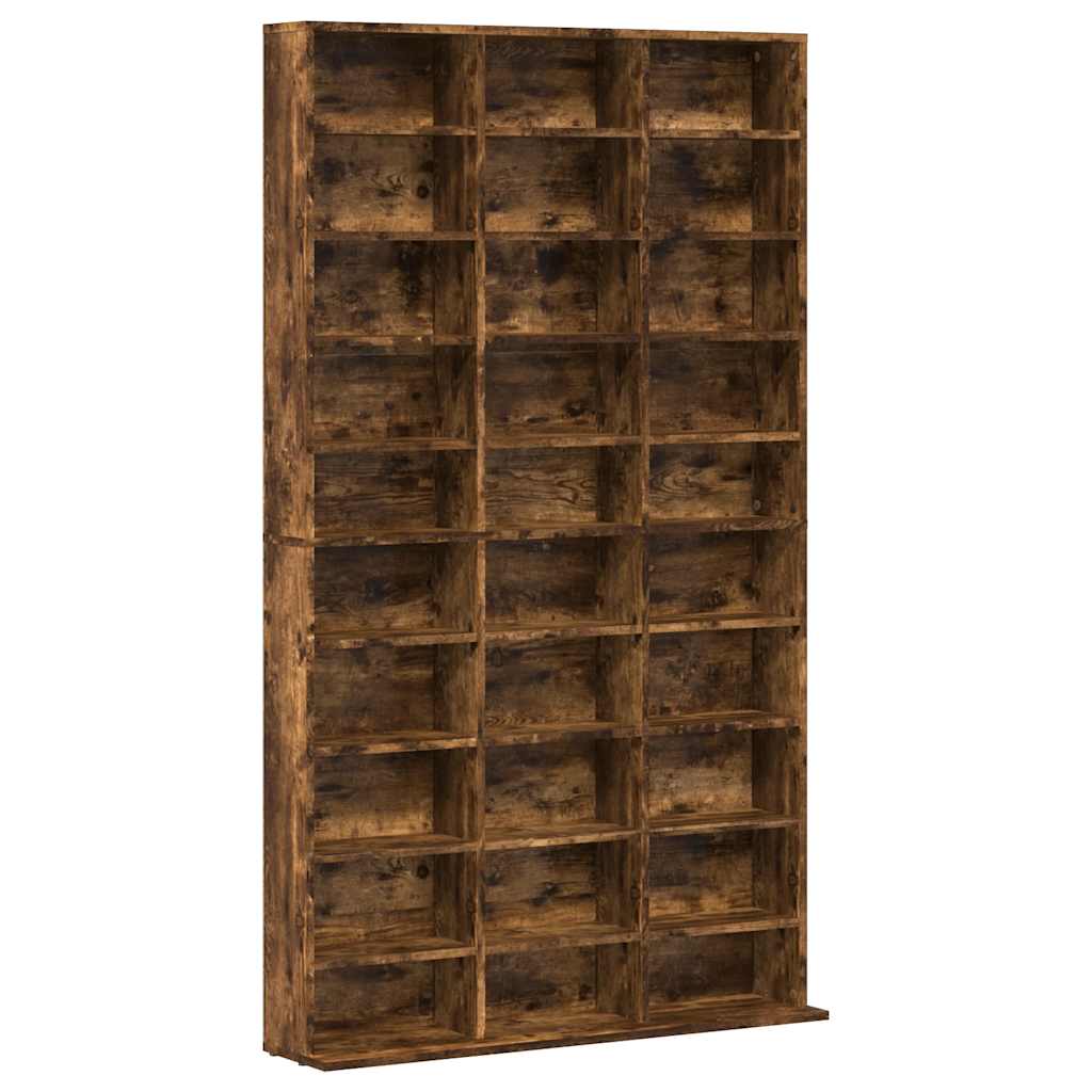 CD-skap røkt eik 102x23x177,5 cm konstruert tre