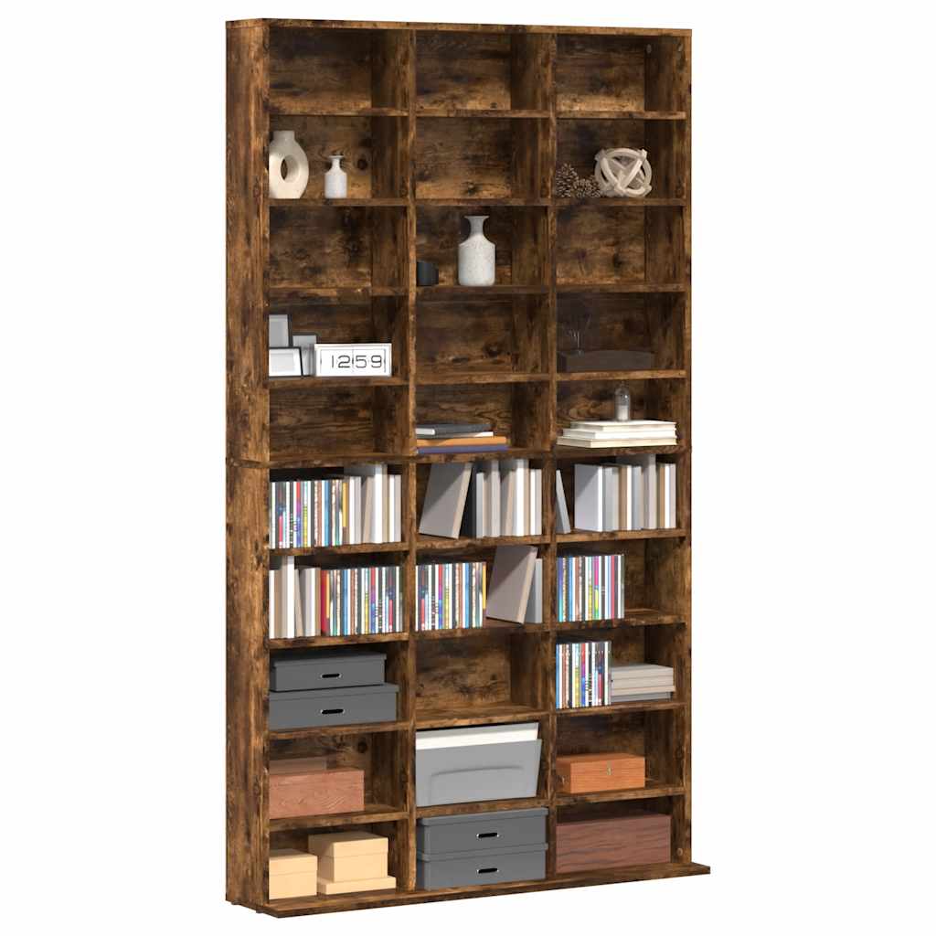 CD-skap røkt eik 102x23x177,5 cm konstruert tre