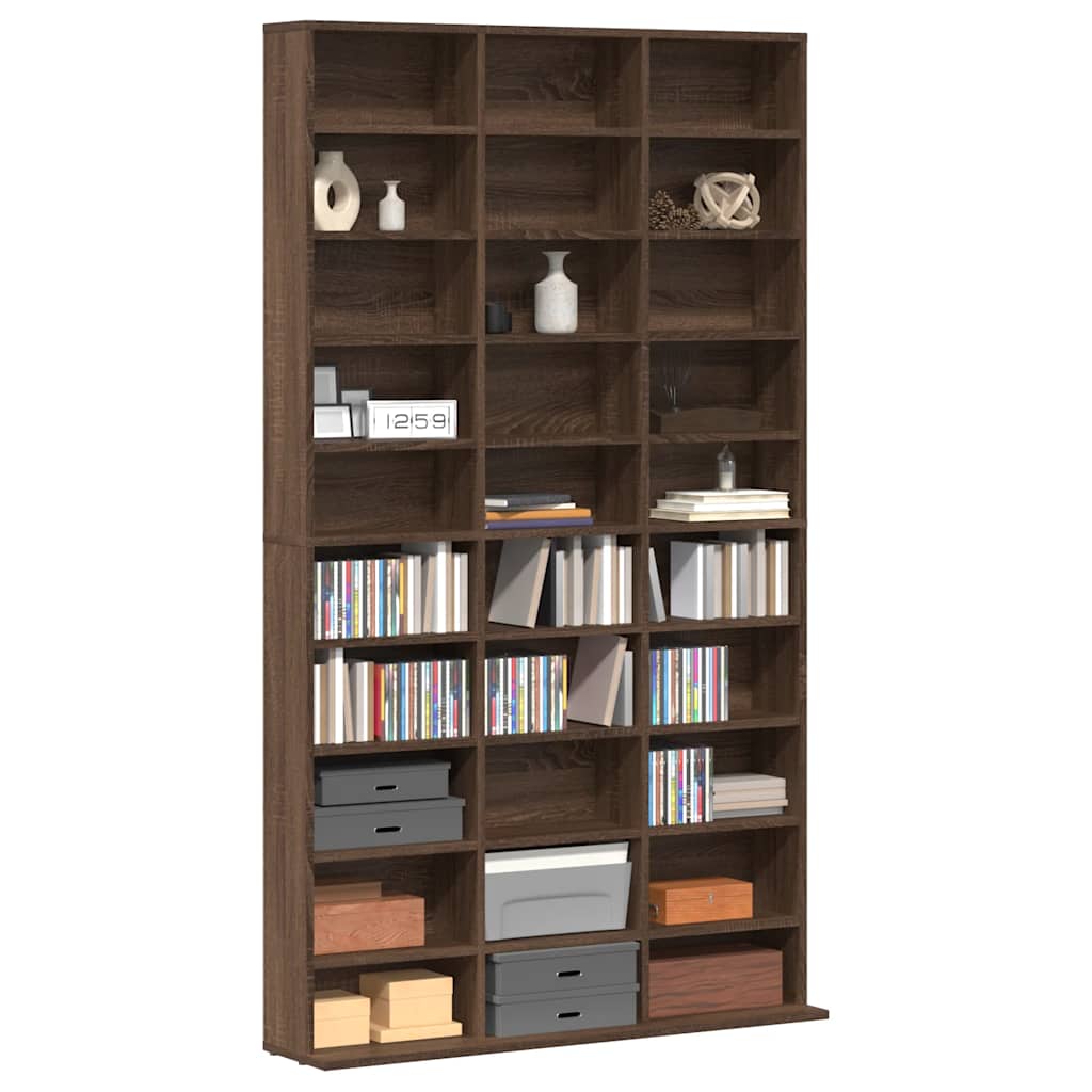 CD-skap brun eik 102x23x177,5 cm konstruert tre