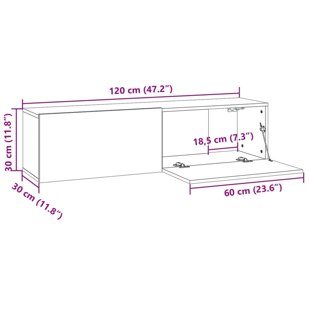 TV-Møbel Brun Eik TV-benk 120x30x30 cm