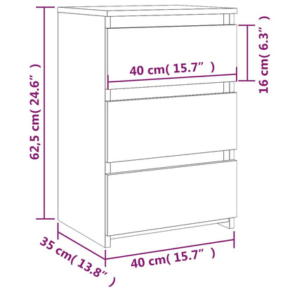 Nattbord Sengbord Sonoma Grå 40x35x62,5 cm
