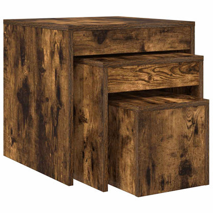 Salongbord Sofabord Røkt Eik 3 stk