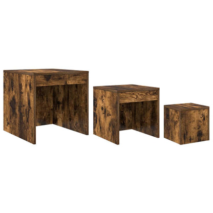 Salongbord Sofabord Røkt Eik 3 stk