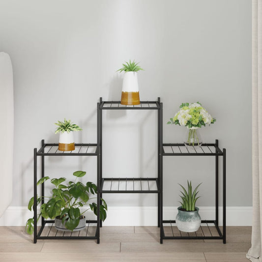 Blomsterstativ 83x25x60 cm svart jern