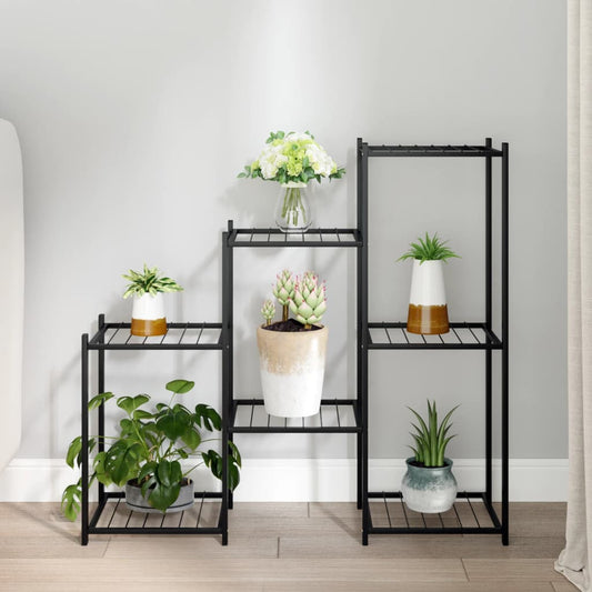 Blomsterstativ 83x25x80 cm Svart jern