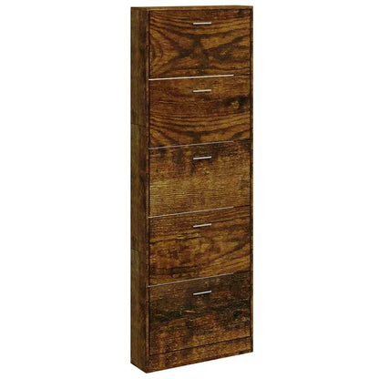 Skoskap Skohylle Skobenk Røkt Eik 59x17x169 cm