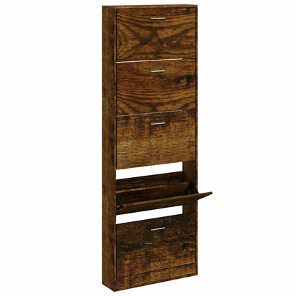 Skoskap Skohylle Skobenk Røkt Eik 59x17x169 cm