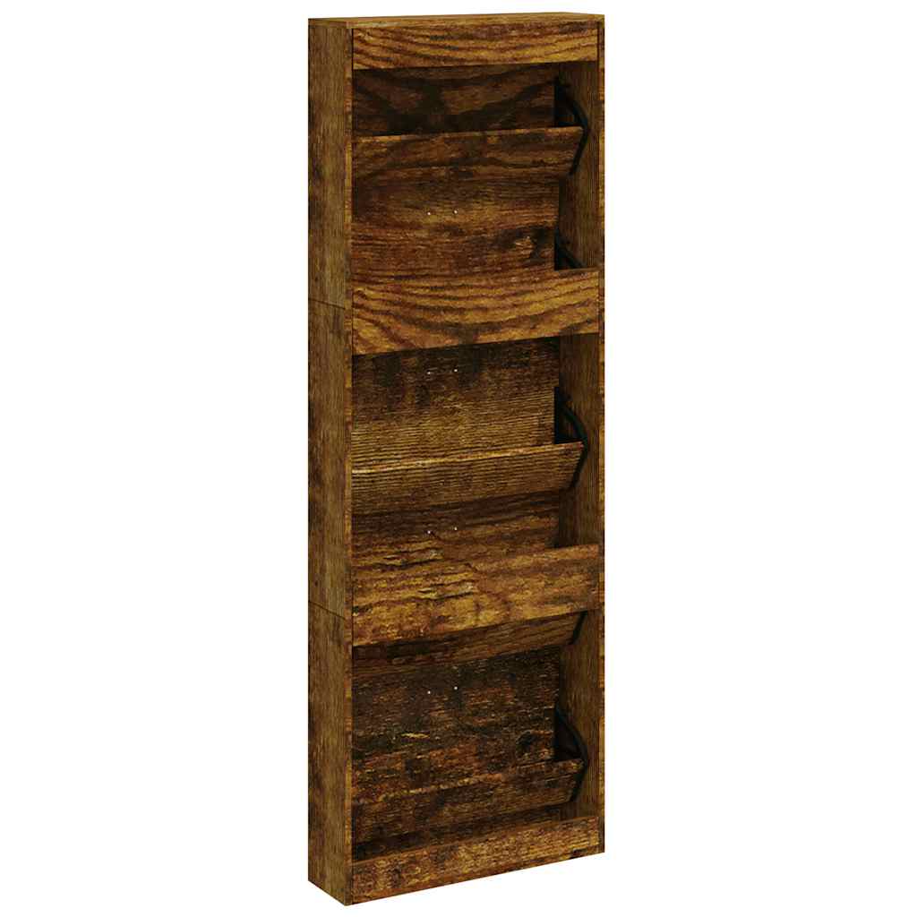 Skoskap Skohylle Skobenk Røkt Eik 59x17x169 cm