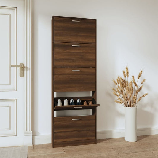 Skoskap Skohylle Skobenk Brun Eik 59x17x169 cm