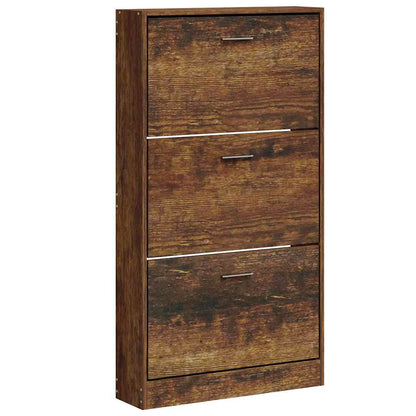 Skoskap Skohylle Skobenk Røkt Eik 59x17x108 cm
