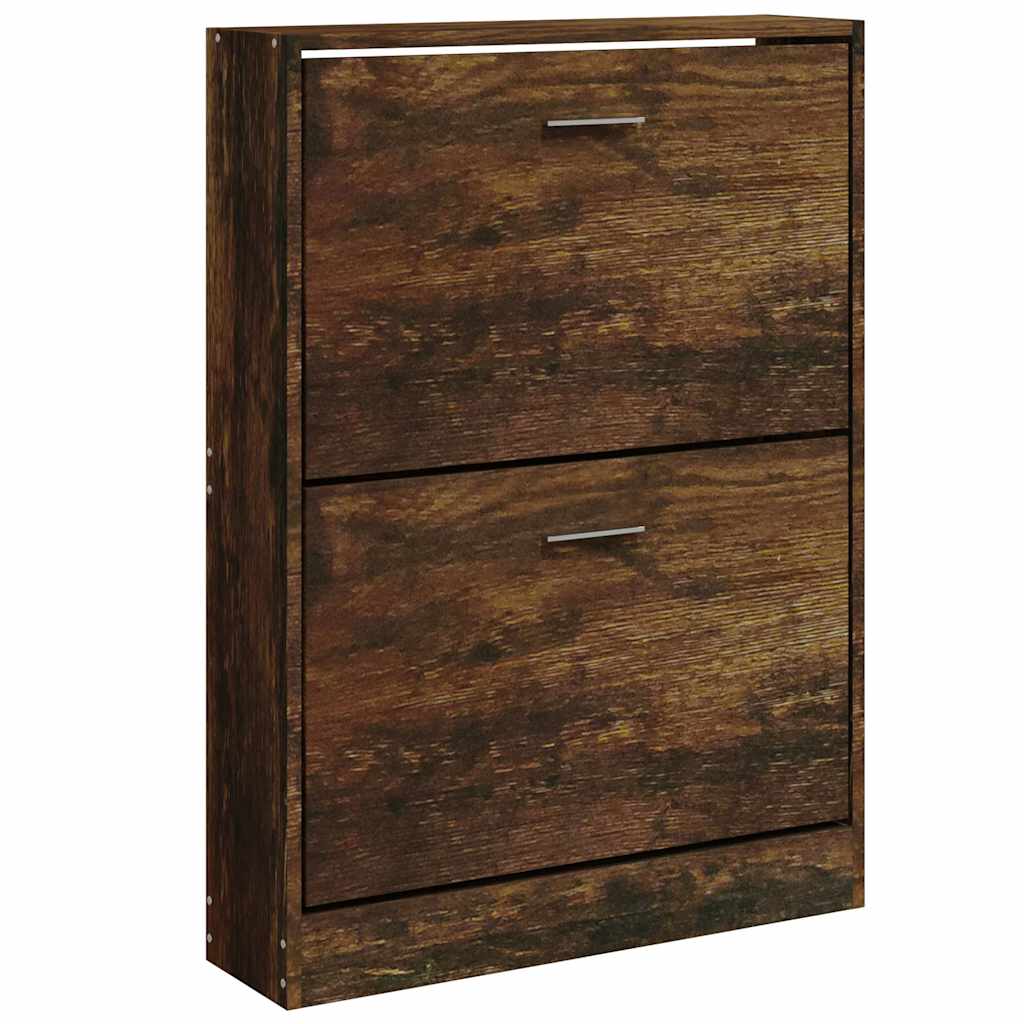 Skoskap Skohylle Skobenk Røkt Eik 59x17x81 cm