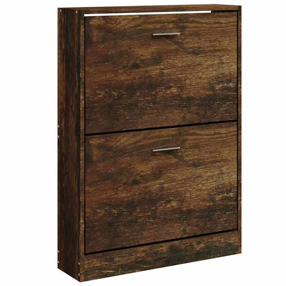 Skoskap Skohylle Skobenk Røkt Eik 59x17x81 cm