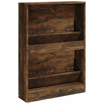 Skoskap Skohylle Skobenk Røkt Eik 59x17x81 cm
