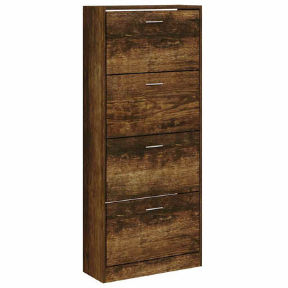 Skoskap Skohylle Skobenk Røkt Eik 63x24x147 cm