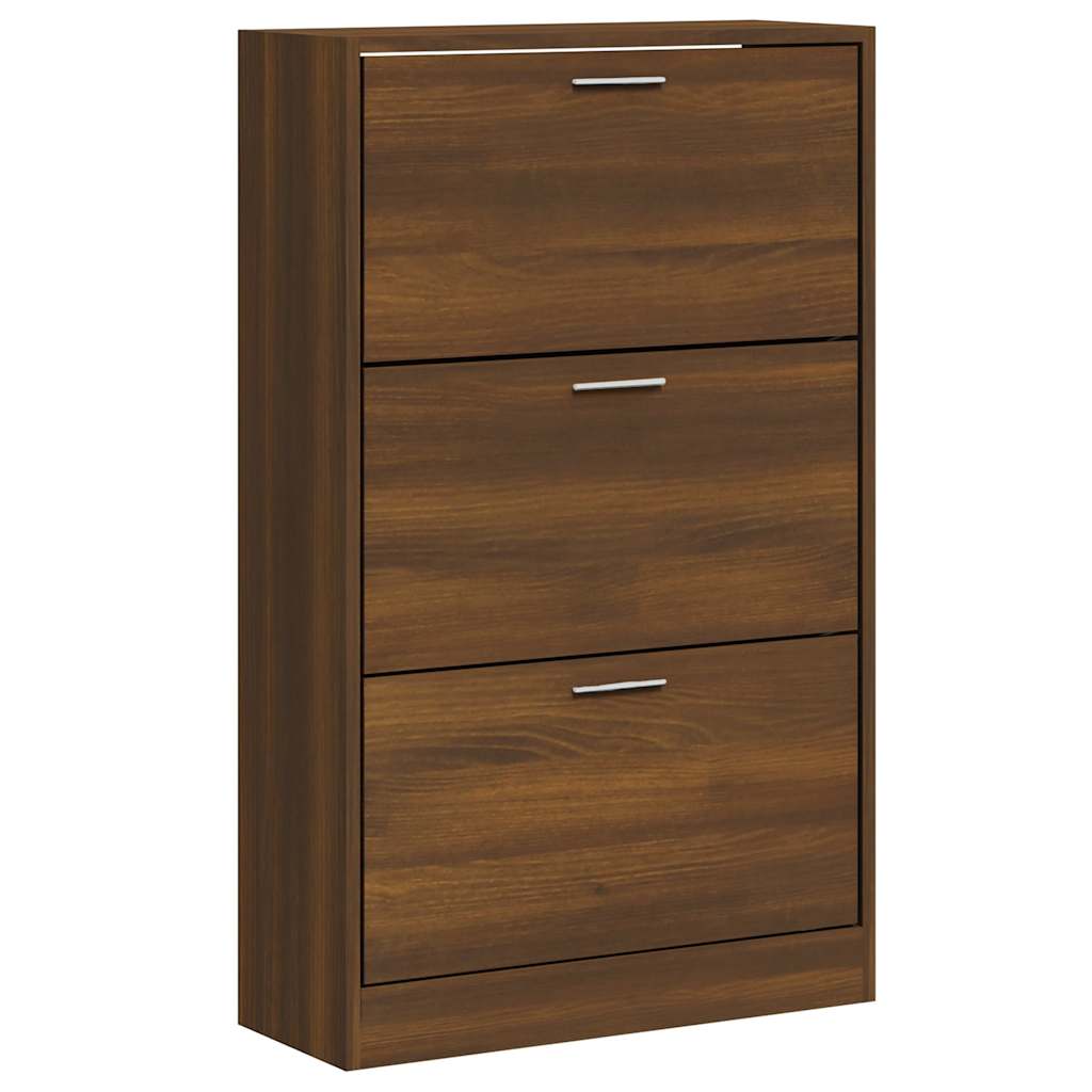 Skoskap Skohylle Skobenk Brun Eik 63x24x103 cm