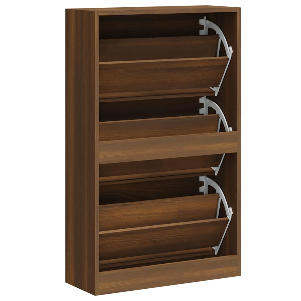 Skoskap Skohylle Skobenk Brun Eik 63x24x103 cm