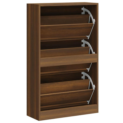 Skoskap Skohylle Skobenk Brun Eik 63x24x103 cm