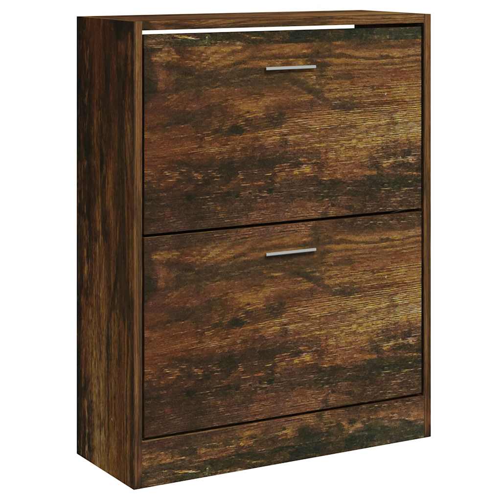 Skoskap Skohylle Skobenk Røkt Eik 63x24x81 cm