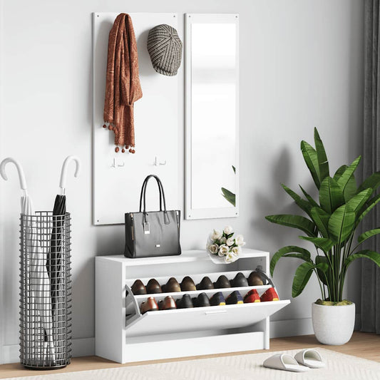 Hallmøbel 3-i-1 hvit