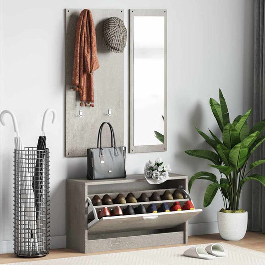 Hallmøbel 3-i-1 betonggrå