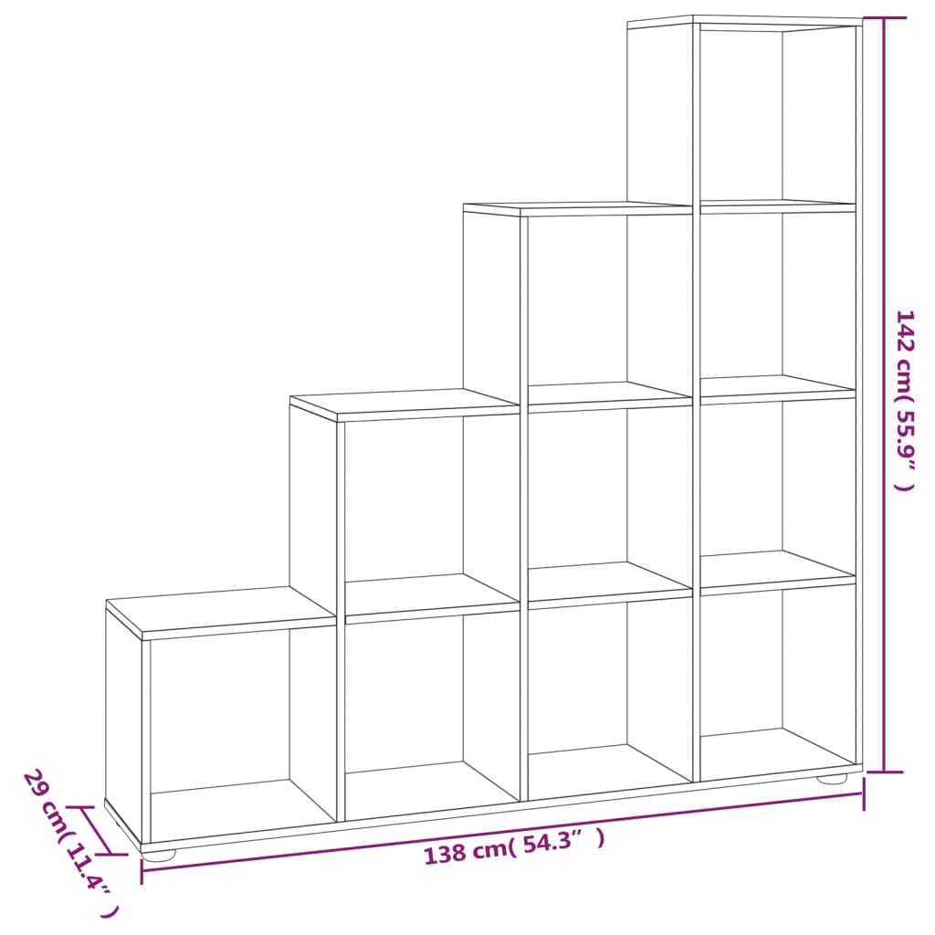 Bokhylle Sonoma Grå 142 cm
